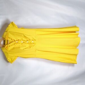 Wedtrend Yellow 1950s Swing Dress - Tag XL (FITS LIKE A SMALL)